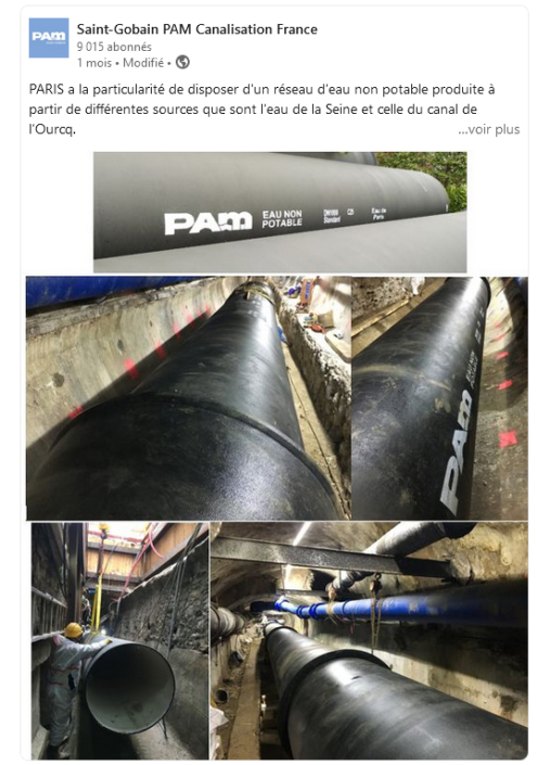 Réseau d'eau non potable Ville de Paris